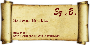 Szives Britta névjegykártya